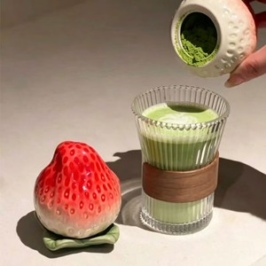 Poudre <span class=keywords><strong>de</strong></span> Matcha Premium Première Récolte Certifiée Biologique USDA Thé Vert Matcha Latte avec un Magnifique Pot <span class=keywords><strong>en</strong></span> Céramique Fraise 40g - Product Image 1