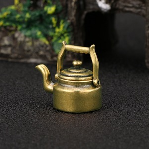 1pc <strong>Ethnic</strong> Style Vintage Style <strong>Antique</strong> Making Old Kettle Brass Ornament Children's Fun <strong>Antique</strong> Tea Pet Decoration Handicrafts - Product Image 1