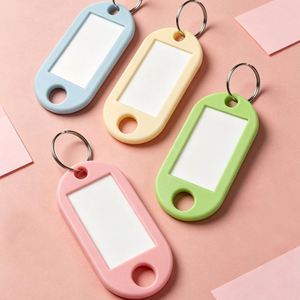 Chaînes en PVC couleur macaron avec anneau fendu pour carte d'identité vierge, étiquette d'identification manuscrite et porte-clés nominatif - Product Image 3
