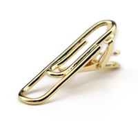 Maak Uw Eigen Ontwerp Gold Mens Paperclip Graveren Vormige Hot Selling Koper Dasspeld
