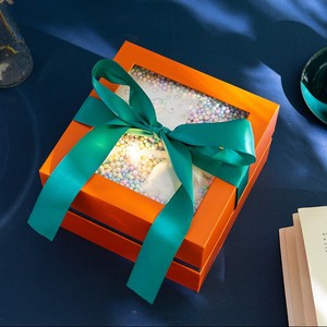 Caja de Regalo Cuadrada Creativa con Logotipo Personalizado, Caja de Cartón para Regalos Empresariales, Caja de Papel para Regalos Sorpresa con Lazo y Ventana Transparente - Product Image 2