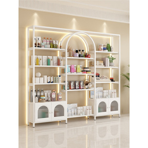Présentoir Métallique Multi-Niveaux Minimaliste pour Cosmétiques et Produits de Beauté avec Éclairage – Idéal Salons de Coiffure et Esthétique – Offre Spéciale - Product Image 3