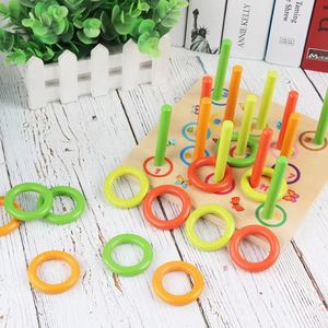 Gioco Educativo in Legno per Bambini con Anelli da Lancio, OEM ODM all'Ingrosso, Economico e di Alta Qualità, Migliora la Destrezza Manuale e l'Acuità Visiva, Ecologico - Product Image 3