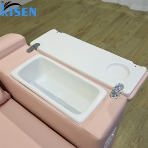 KISEN Pink Pedicure Chair with Electric Reclining Foot Bath Massage Spa Manicure Station No Plumbing Required Nail Beauty Salon - Product Image 6