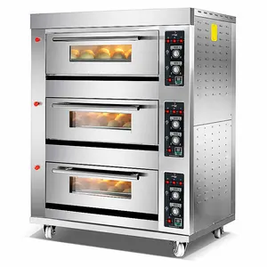 상업적인 가스 전기 1/2/3 개의 층 오븐 빵집 기계 장비 굽기 오븐 빵 케이크 오븐
