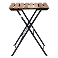 Ensemble de mobilier d'extérieur de bistro portable de 3 pièces, 2 chaises et table pliantes, cadre en acier, bois résistant aux intempéries pour balcon