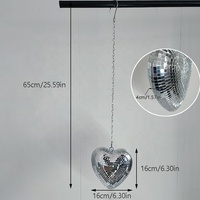 Ornement suspendu en verre en forme de cœur, miroir réfléchissant, décoration pour fête, mariage, maison, Noël