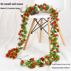 Hiasan Dinding Rotan Mawar Simulasi 42 Bunga Sakura Rotan Dekoratif Bunga Palsu Plafon Rotan Bunga Sutra Paskah - Product Image 6