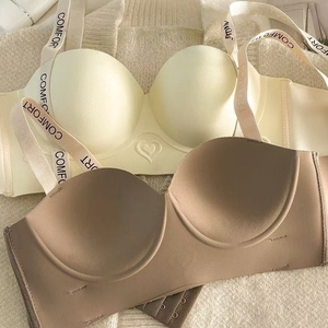 Vendita calda senza fili reggiseno senza soluzione di continuità per le donne, <span class=keywords><strong>Push</strong></span>-<span class=keywords><strong>Up</strong></span> lato di supporto raccoglie il reggiseno con motivo a lettera regolabile di sollevamento - Product Image 5