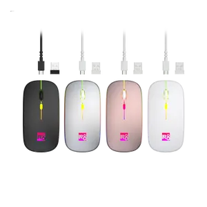 Mouse LED RGB Portabel Ramping Isi Ulang 2.4G Mouse Optik Nirkabel untuk Notebook