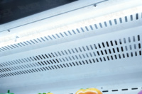 Réfrigérateur de présentation ouvert multi-étagères pour supermarché, promotion, prix, boissons, fruits, refroidisseur d'air ouvert