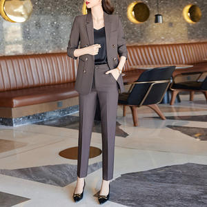 S-4XL kadın uzun kollu profesyonel takım elbise resmi pantolon seti röportaj satış iş elbiseleri 2-piece set - Product Image 3