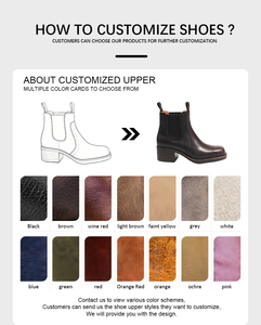 Stivaletti da <span class=keywords><strong>Donna</strong></span> di Design Famoso in Vera Pelle con <span class=keywords><strong>Tacco</strong></span> Grosso, Punta Quadrata e Chiusura a Zip di Alta Qualità - Product Image 4