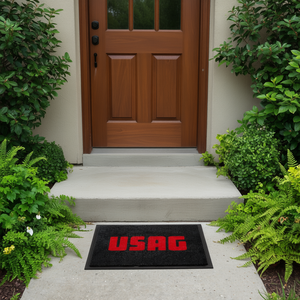 Usag <b>Door</b> <b>Mat</b> Black With Red Logo 18x30 Inches For <b>Indoor</b> Outdoor Use - Product Image 2