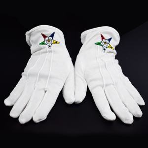 Guantes Blancos de Algodón con Bordado Masónico Personalizado de Alta Calidad, Guantes Masónicos Blancos con Logo del Arco Real - Product Image 6