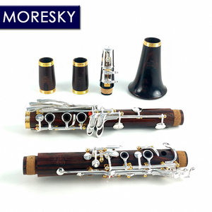 Clarinete Profesional MORESKY de Madera de Cocobolo Guatemalteco, Bañado en Oro, 18 Llaves, Sib, Clarinete M9 - Product Image 3