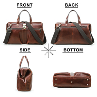 Sac de Médecin en Cuir Pleine Fleur Pull-Up pour Homme, avec Cadre Métallique Structuré, Porte-Ordinateur Portable 14'' et Sangle Amovible à Fermeture Push-Lock