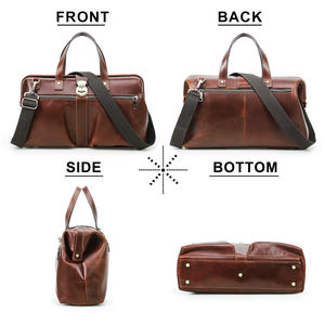 Sac de Médecin en Cuir Pleine Fleur Pull-Up pour Homme, avec Cadre Métallique Structuré, Porte-Ordinateur Portable 14'' et Sangle Amovible à Fermeture Push-Lock - Product Image 3