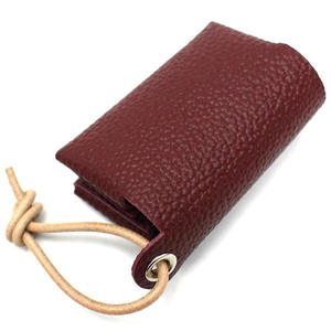 Mini porte-mouchoirs japonais pliable <span class=keywords><strong>en</strong></span> cuir PU effet litchi, étui de poche avec cordon réglable - Product Image 5