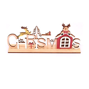 Lettre lumineuse en bois gravée au laser DIY pour décorations et ornements de Noël. - Product Image 5