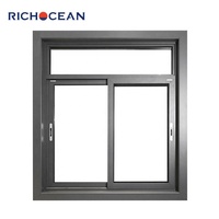 Venta al Por Mayor de Ventanas Corredizas de Aluminio a Prueba de Viento con Doble Vidrio Templado y Mosquitero, Certificación NFRC