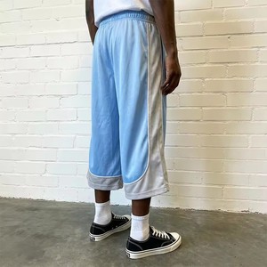 Custom <b>Men</b> Streetwear Color Block <b>Shorts</b> Casual Wide Leg Basketball Satin <b>3</b>/<b>4</b> Long <b>Shorts</b> - Product Image 3