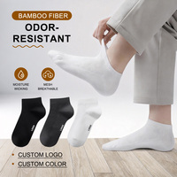 Chaussettes de sport en bambou pour hommes avec logo personnalisé de qualité supérieure, respirantes et résistantes aux odeurs, pour la salle de sport et les occasions décontractées