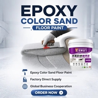Peinture de sol en sable coloré époxy, revêtement de sol sans joint résistant aux taches pour bureaux et salles d'exposition