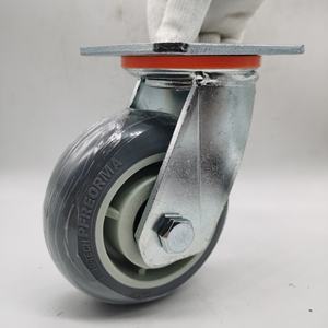 Roulettes robustes 4 pouces 5 pouces 6 pouces <span class=keywords><strong>8</strong></span> pouces Roues universelles silencieuses Roues directionnelles grises Frein universel Caoutchouc PU OEM - Product Image 4