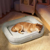 Coussin orthopédique pour chien en tissu velours court rectangulaire toutes saisons, anti-éclaboussures, résistant aux rayures et aux morsures, pour l'exportation