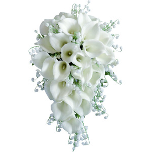 <span class=keywords><strong>Bouquet</strong></span> <span class=keywords><strong>de</strong></span> fleurs artificielles en soie, calla et roses, pour décoration <span class=keywords><strong>de</strong></span> mariage - Product Image 6