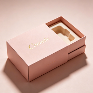Custom Drawer Style Rigid Cosmetic <b>Box</b> Eco Friendly Cardboard Paper Packaging Luxury Gold Foil Stamped Logo Gift <b>Box</b> with Insert - Product Image 1