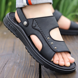 New Style Hollow-Out <b>Sandals</b> For Men Summer Casual Outdoor Beach Slides Slip-On Black And Gray Youth Size - Product Image 4