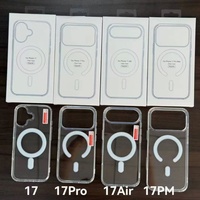 Coque de téléphone transparente magnétique en acrylique antichoc en TPU PC anti-jaunissement pour iPhone 17 16 15 14 Pro Max avec logo personnalisé – Vente en gros