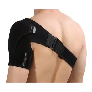 Soporte de hombro Unisex, protector de hombro médico con correa ajustable, transpirable, de neopreno, negro