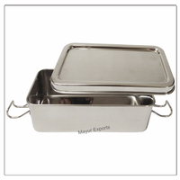 Boîte à lunch moderne en acier inoxydable à compartiment unique, empilable, sans BPA, écologique, rectangulaire, chauffable, étanche, de 1 à 3 L, très demandée