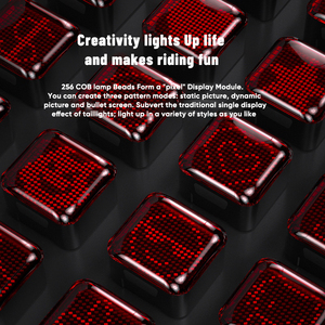 Luz Trasera Inteligente para <span class=keywords><strong>Bicicleta</strong></span>, Impermeable, Recargable, LED, con Sensor de Frenado, Patrón Personalizado DIY para Ciclismo Nocturno - Product Image 2