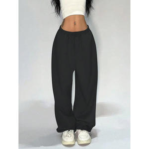 Pantalons <span class=keywords><strong>de</strong></span> sport décontractés amples <span class=keywords><strong>de</strong></span> haute qualité en gros, respirants, à séchage rapide, tendance, polyvalents, <span class=keywords><strong>de</strong></span> couleur unie, pour femmes - Product Image 4