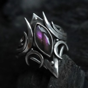 Geïndividualiseerde Trendy Mode <span class=keywords><strong>Retro</strong></span> <span class=keywords><strong>Punk</strong></span> <span class=keywords><strong>Gothic</strong></span> Sieraden Cadeau Paarse Kristallen Ring Voor Mannen - Product Image 3