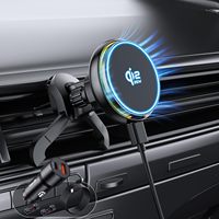 Chargeur de voiture sans fil magnétique 25W à charge rapide, support de fixation sur grille d'aération avec ventilateur de refroidissement, adaptateur 45W, compatible universel