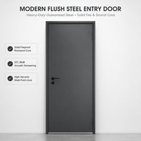 Porte extérieure au design moderne, portes d'entrée en fer, plaque en acier et aluminium, porte de sécurité pour villa