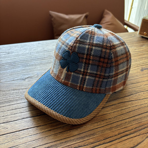 หมวกเบสบอลสำหรับเด็กผู้ชายหมวกขนสัตว์ปักลาย3D สไตล์ยุโรปอเมริกันย้อนยุคฤดูหนาวฤดูใบไม้ร่วง - Product Image 4