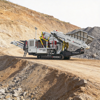 Concasseur à cône mobile sur chenilles pour pierres de carrière 260-585t/h, moteur AC et engrenages, machine minière à haute rigidité