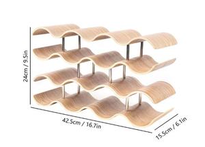 Tùy Chỉnh Rắn Gỗ 4 Lớp Kệ Dễ Dàng Để Cài Đặt Bằng Gỗ Sóng Chai Rượu Vang Lưu Trữ Giá - Product Image 6