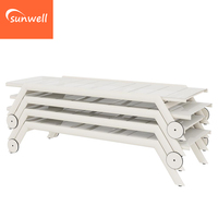 Chaise longue moderne en aluminium résistante aux UV, empilable, inclinable, avec roulettes, pour piscine, patio, jardin, hôtel