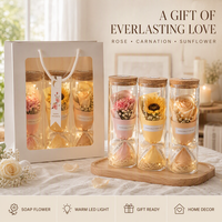 Lampe transparente DIY en forme de fleur de savon avec couvercle en verre anti-poussière pour bureau