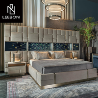 Mobilier moderne de luxe pour chambre à coucher dans une villa haut de gamme lits queen en cuir rembourrés lit double king size en tissu