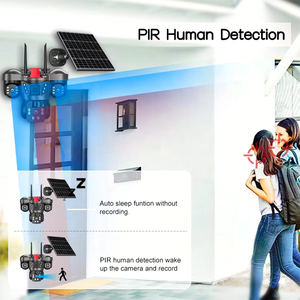 กล้องวงจรปิดอัจฉริยะ 4G WiFi ชาร์จพลังงานแสงอาทิตย์ ความละเอียด 12MP Full HD 3 เลนส์ กล้องรักษาความปลอดภัยภายนอกอาคาร มองเห็นในเวลากลางคืนแบบสี รองรับ SD Card ควบคุมระยะไกล - Product Image 6