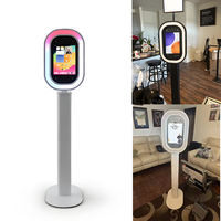   Coque ovale pour iPad Photobooth avec éclairage LED RGB intégré, caméra intégrée, en alliage d'aluminium, impression instantanée pour mariage, événement, photographie, vol