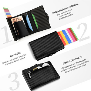 <strong>Best</strong> Seller <strong>Men</strong> <strong>Card</strong> Holder Wallet With Double <strong>Card</strong> Holder Carbon Fiber Safty RFID Blocking Function for Holding Credit <strong>Cards</strong> - Product Image 5